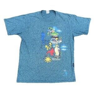 Dibuho Men’s Hand Painted Map of the Philippines Teal Blue T-shirt VTG Size XL